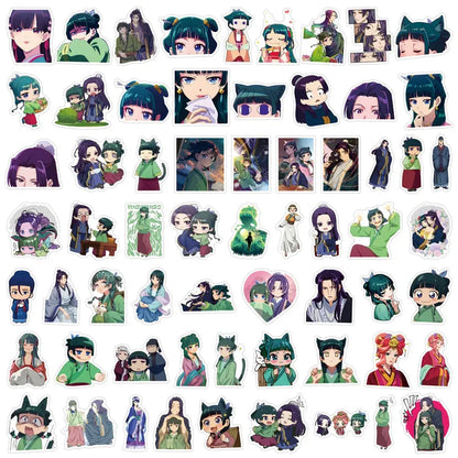 The Apothecary Diaries Sticker Seti | 60 Adet Maomao ve Jinshi Anime Decal Paketi - Sticker Master