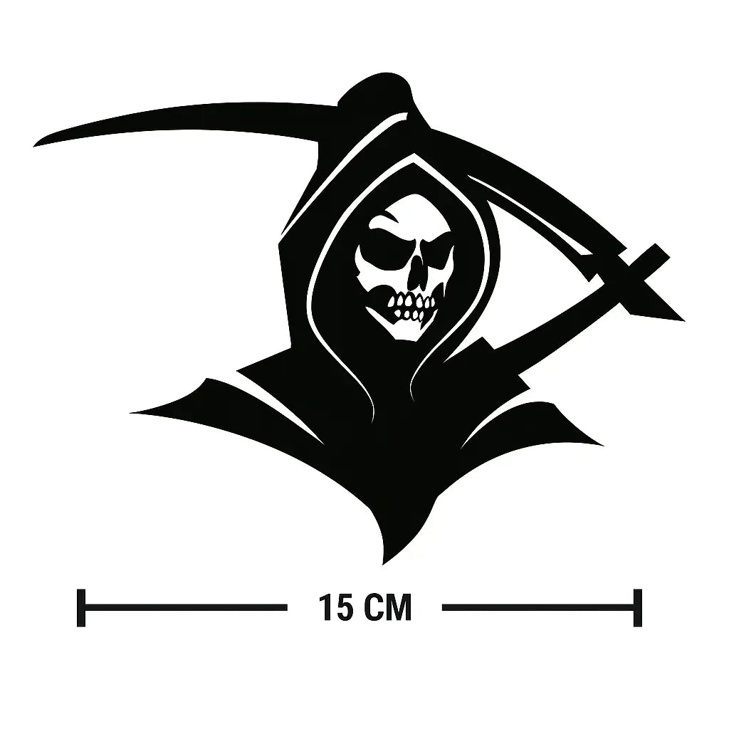 Sticker Master The Reaper Skull Motor, Kask, Laptop, Araba, Oto Araç İçin Dayanıklı Etiket Decal Sticker Master