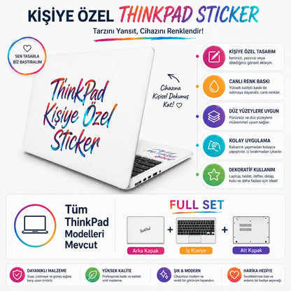 ThinkPad Uyumlu Laptop ve Bilgisayar Sticker Seti sade aciklama