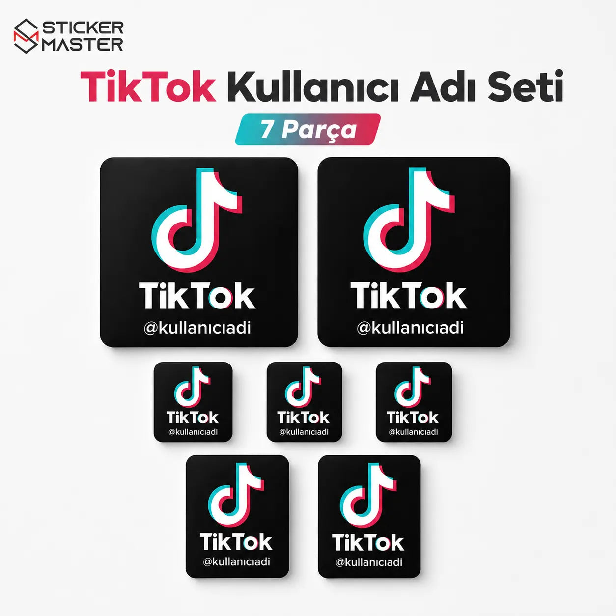 TikTok Kullanıcı Adı Seti 7 Parça Sticker