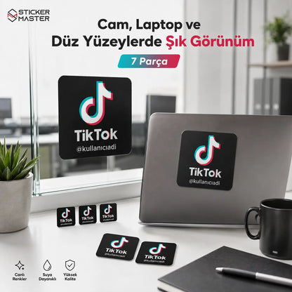 TikTok Kullanıcı Adı Seti 7 Parça Sticker mockup