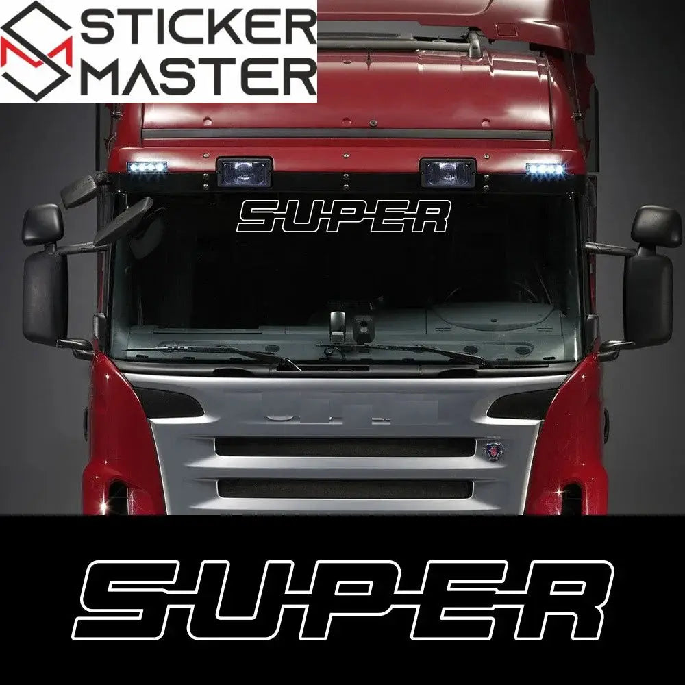 Tır Sticker | Super Yazılı Ön Cam Güneşlik Decal (102 cm) - Sticker Master
