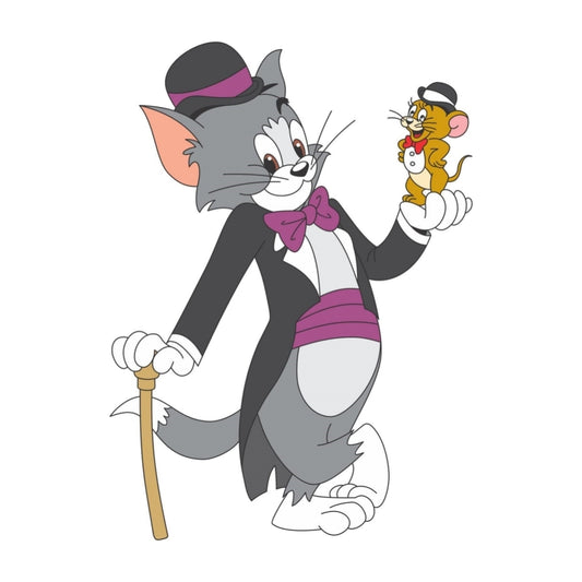 Sticker Master Tom ve Jerry Hand Sticker Motor, Kask, Laptop, Araba, Oto Araç İçin Dayanıklı Etiket Decal 15 Cm