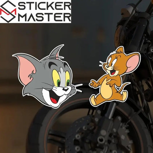 Tom ve Jerry Sticker - Su Geçirmez PVC Çıkartma 15x7.5cm