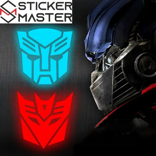 Transformers Sticker | Autobot ve Decepticon Suya Dayanıklı Kask ve Depo Logosu Sticker Master