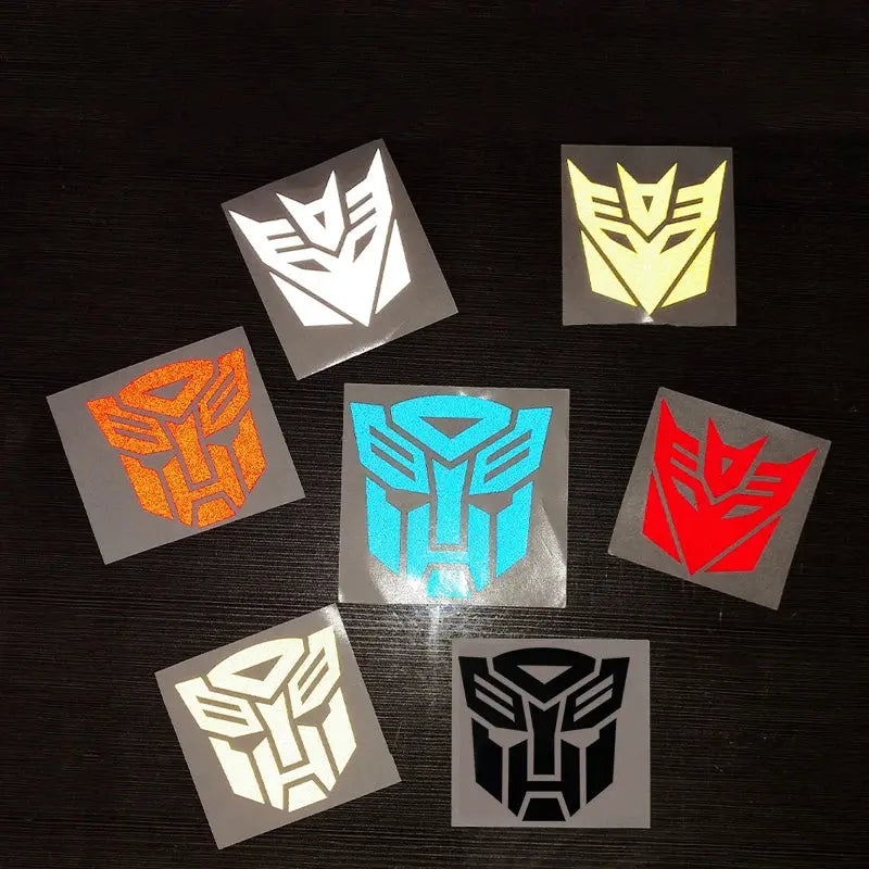 Transformers Sticker | Autobot ve Decepticon Suya Dayanıklı Kask ve Depo Logosu Sticker Master