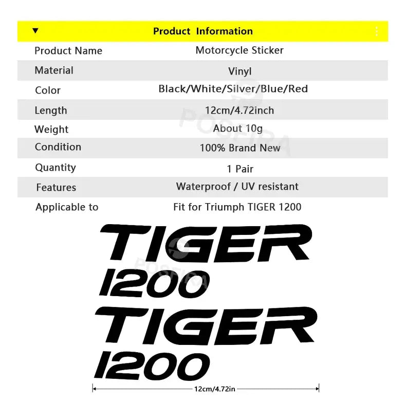 Triumph Tiger 1200 Sticker Seti Su Geçirmez | Sticker Master Sticker Master
