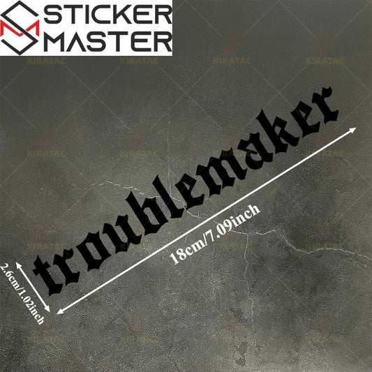 Troublemaker Motor ve Kask Sticker | 18 cm Su Geçirmez Etiket Sticker Master