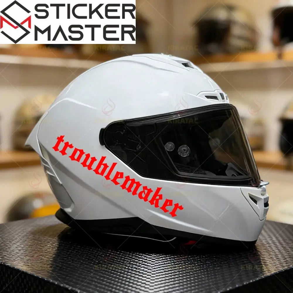 Troublemaker Motor ve Kask Sticker | 18 cm Su Geçirmez Etiket Sticker Master