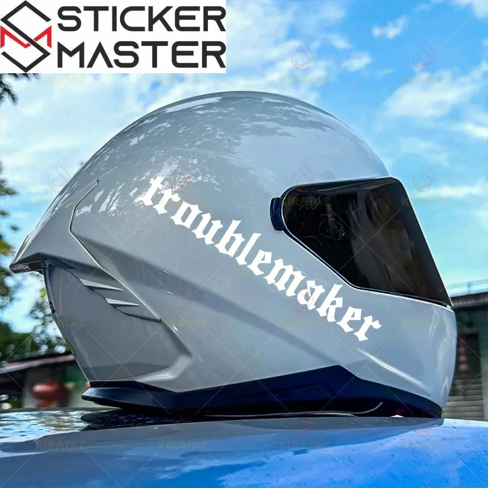 Troublemaker Motor ve Kask Sticker | 18 cm Su Geçirmez Etiket Sticker Master