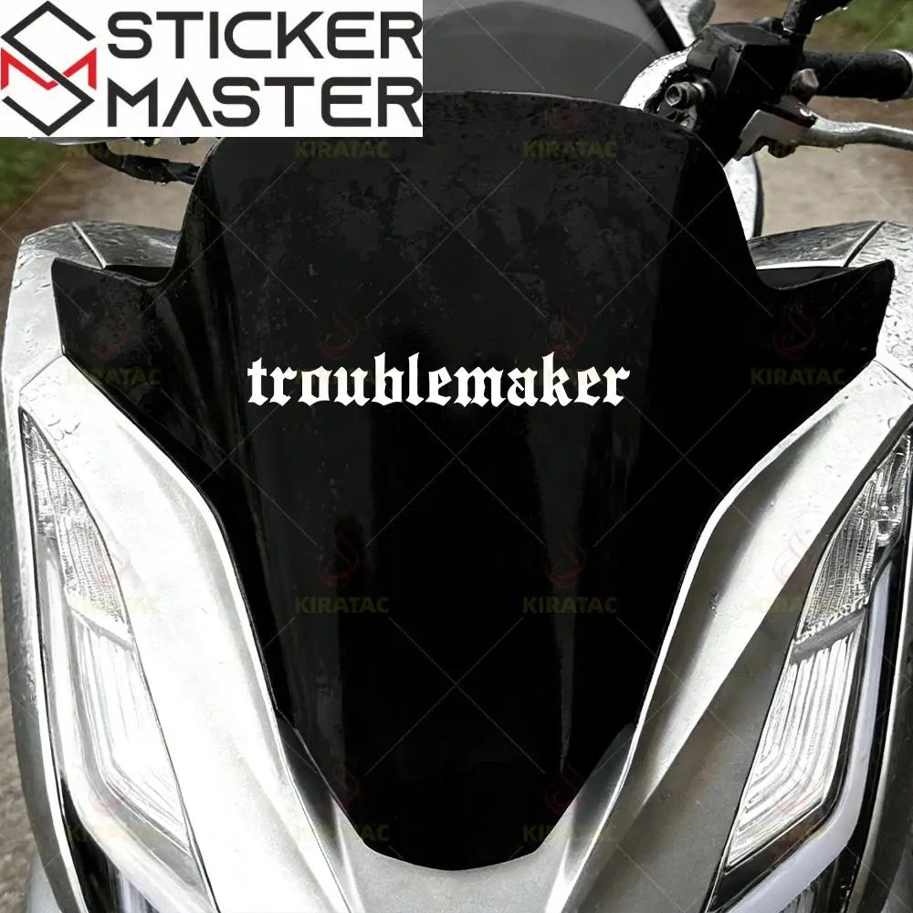 Troublemaker Motor ve Kask Sticker | 18 cm Su Geçirmez Etiket Sticker Master