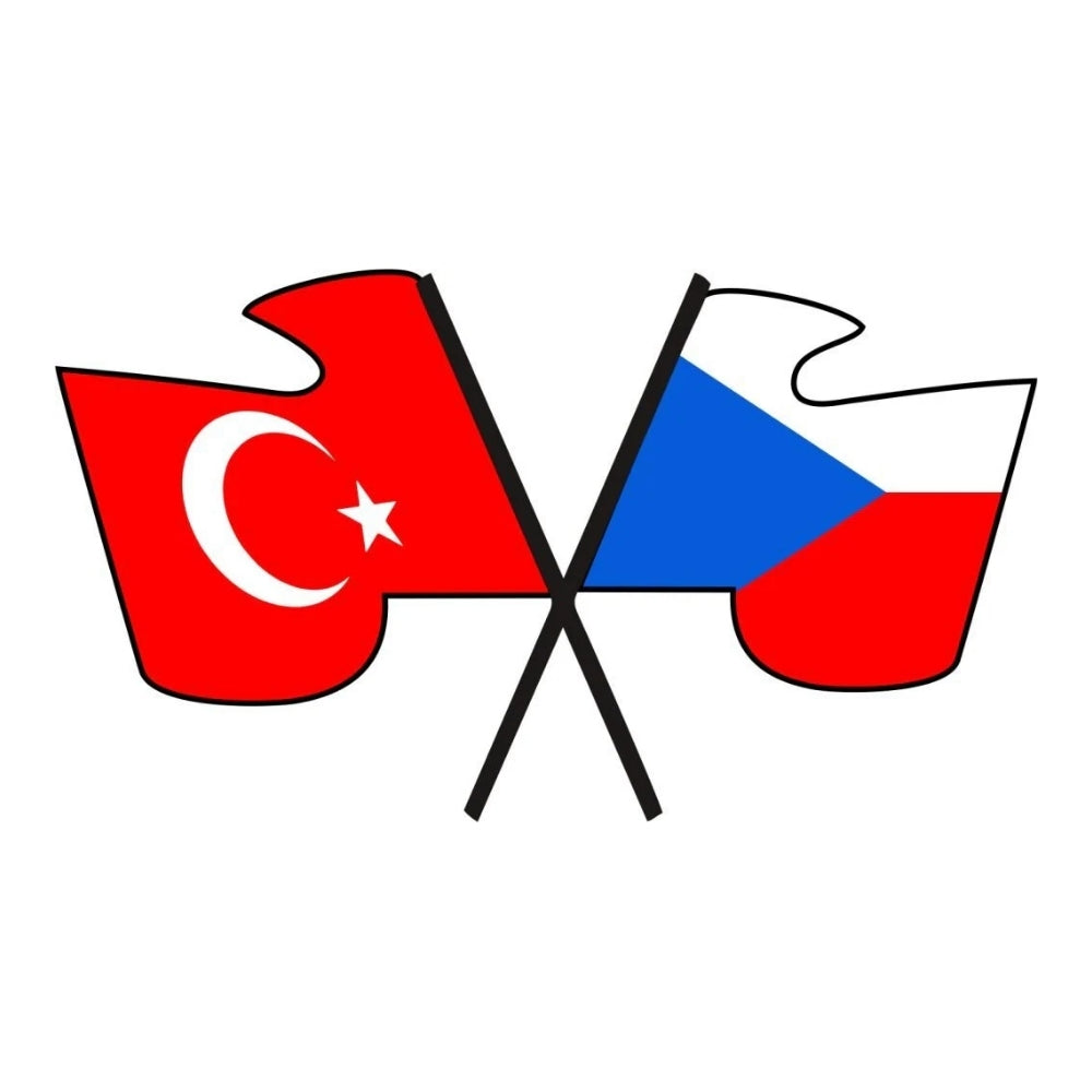 Sticker Master – Türk-Çek Bayrak Sticker 15 cm | Kardeşlik ve Dostluk Sembolü