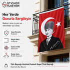Türk Bayrağı Atatürk Posterli Raşel Türk Bayrağı | Hediye Atatürk Sticker