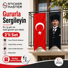 Türk Bayrağı ve Atatürk Kırlangıç Bayrak Takımı | Hediye Atatürk Sticker