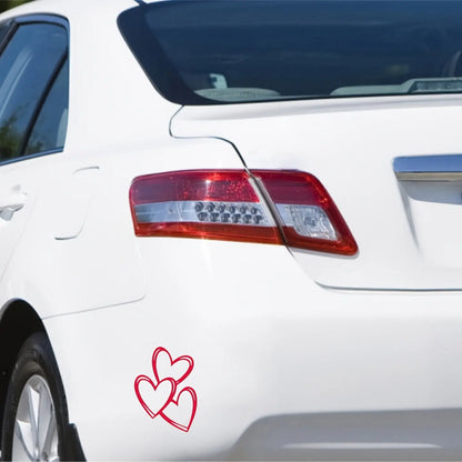 Üç Kalp Araba Cam Stickerı 11x15 cm | Sticker Master Sticker Master