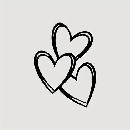 Üç Kalp Araba Cam Stickerı 11x15 cm | Sticker Master Sticker Master