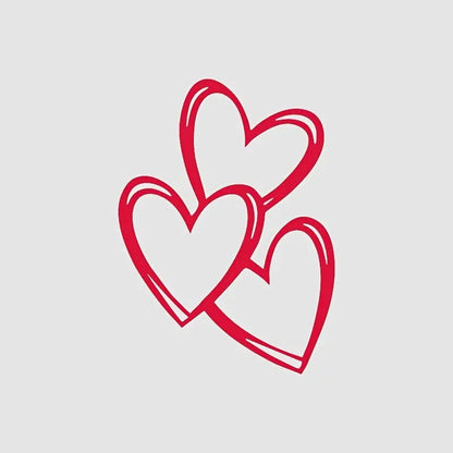 Üç Kalp Araba Cam Stickerı 11x15 cm | Sticker Master Sticker Master