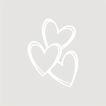 Üç Kalp Araba Cam Stickerı 11x15 cm | Sticker Master Sticker Master