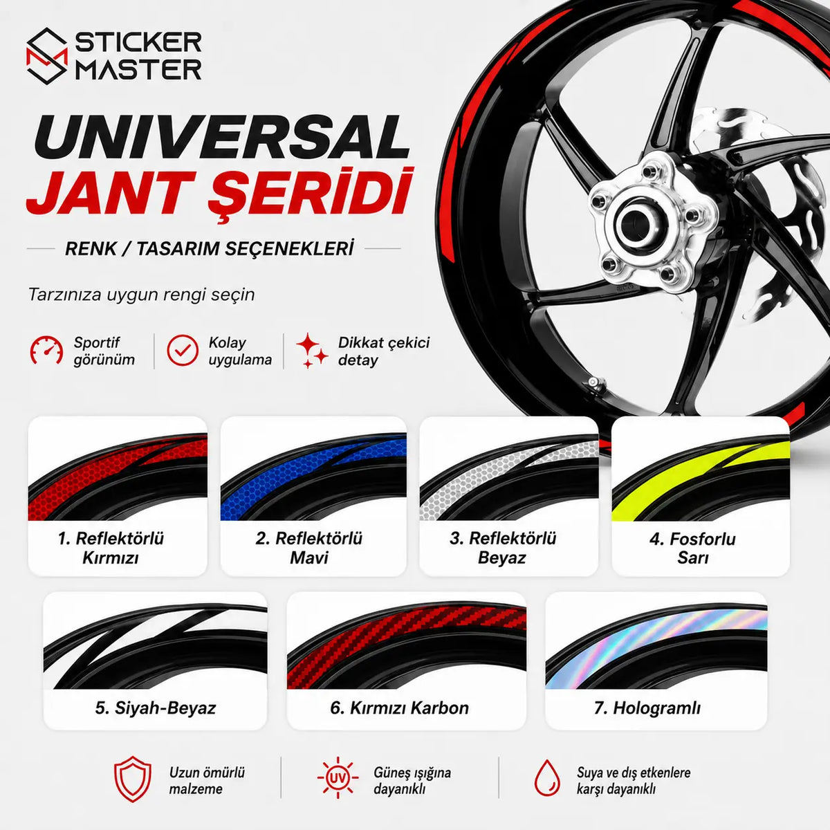 Universal Jant Seridi Renk Secenekli Sticker Master
