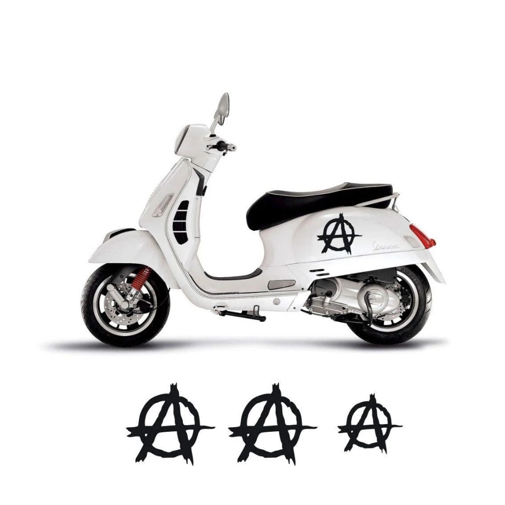 Sticker Master Vespa Anarchy Set Motor, Kask, Laptop, Araba, Oto Araç İçin Dayanıklı Etiket Decal