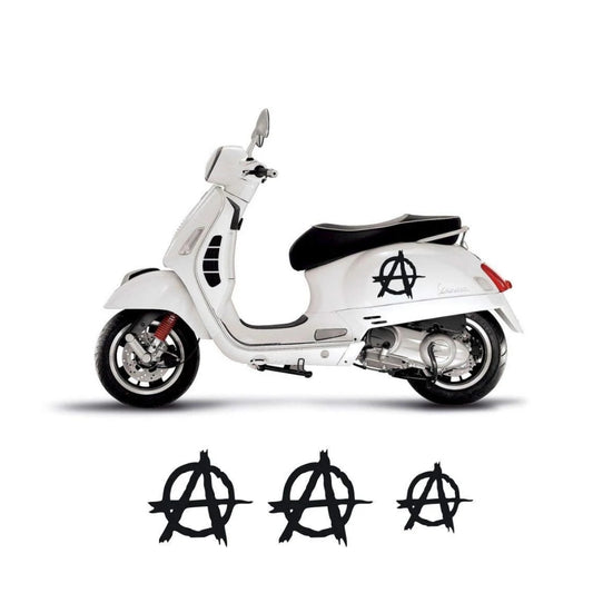 Sticker Master Vespa Anarchy Set Motor, Kask, Laptop, Araba, Oto Araç İçin Dayanıklı Etiket Decal
