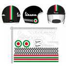 Vespa Kask Sticker | İtalyan Yarış Stili Seti | Sticker Master