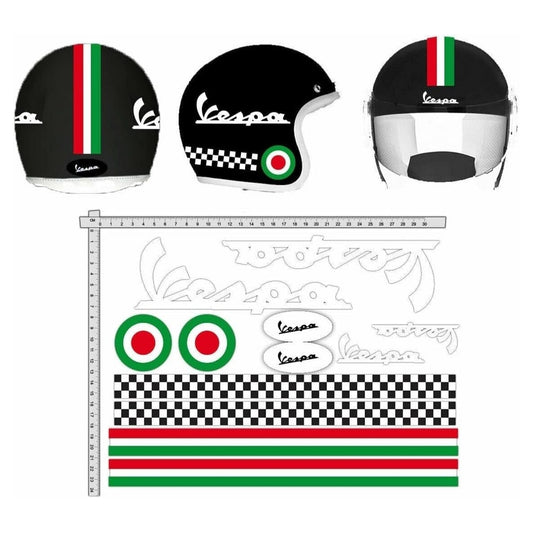 Sticker Master Vespa Kask İtalyan Sticker Seti Motor, Kask, Laptop, Araba, Oto Araç İçin Dayanıklı Etiket Decal
