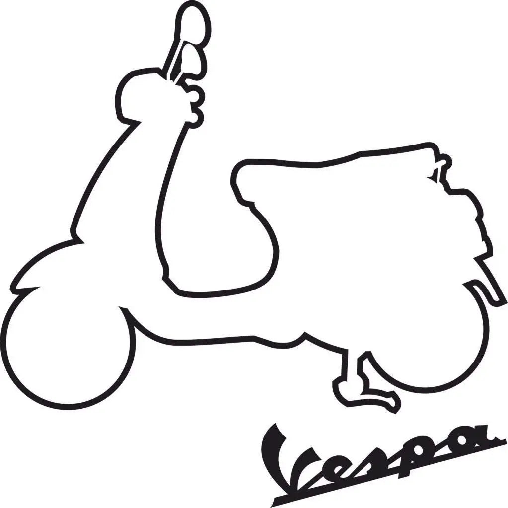 Sticker Master Vespa Mania Motor, Kask, Laptop, Araba, Oto Araç İçin Dayanıklı Etiket Decal 15 Cm