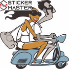 Vespa Sticker Çift Tasarım Motor Kask 15 cm | Sticker Master