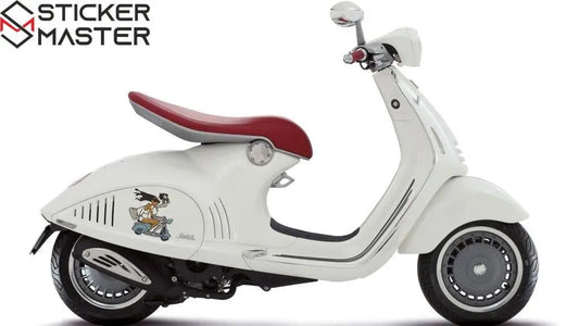 Sticker Master Vespa Boy And Girl Motor, Kask, Laptop, Araba, Oto Araç İçin Dayanıklı Etiket Decal 15 Cm