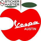 Vespa Sticker Elma Austin Tasarım 12 cm | Sticker Master