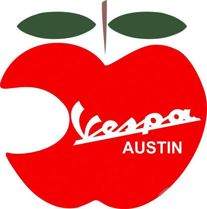 Sticker Master Vespa Elma Motor, Kask, Laptop, Araba, Oto Araç İçin Dayanıklı Etiket Decal 12 Cm