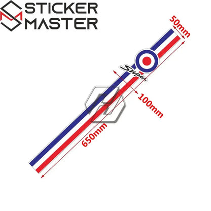 Vespa Sticker | GTS Super Sport Ön Kravat Şerit Decal (65 cm) Sticker Master