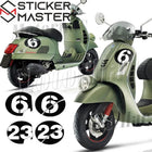 Vespa Sei Giorni Yarış Numarası Sticker 2 Adet