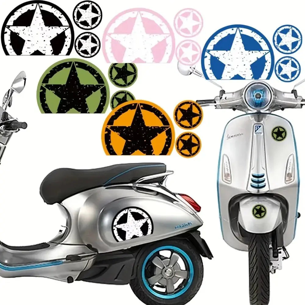 Vespa Yıldız Sticker | US Army Eskitme Retro Kask ve Grenaj Decal Seti Sticker Master