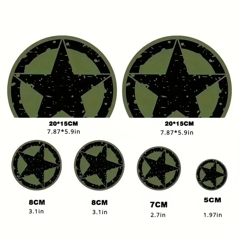 Vespa Yıldız Sticker | US Army Eskitme Retro Kask ve Grenaj Decal Seti Sticker Master