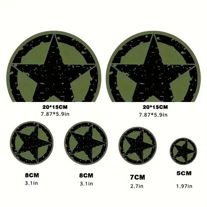 Vespa Yıldız Sticker | US Army Eskitme Retro Kask ve Grenaj Decal Seti Sticker Master