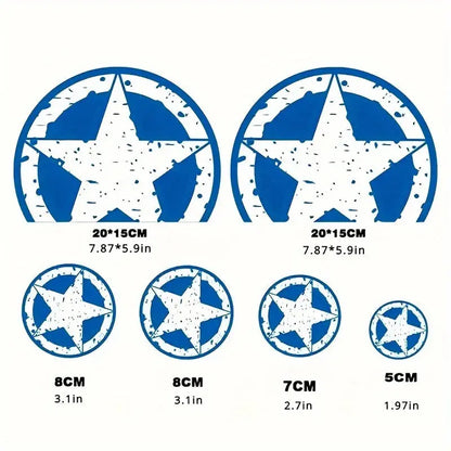 Vespa Yıldız Sticker | US Army Eskitme Retro Kask ve Grenaj Decal Seti Sticker Master