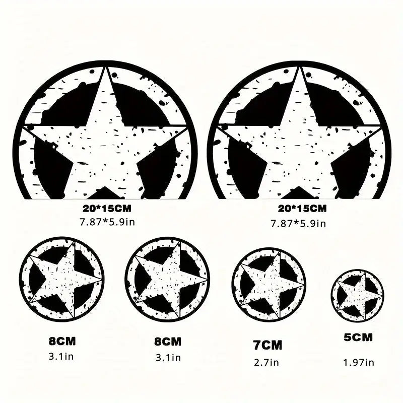 Vespa Yıldız Sticker | US Army Eskitme Retro Kask ve Grenaj Decal Seti Sticker Master