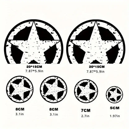 Vespa Yıldız Sticker | US Army Eskitme Retro Kask ve Grenaj Decal Seti Sticker Master