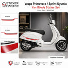 Vespa Primavera Spint Uyumlu Yan Çıta Sticker Seti