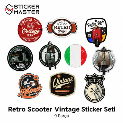 Vespa Uyumlu BDLS27 Küçük Boy 10lu Sticker Seti ölçü, renk ve ürün bilgisi - Ürün seçeneklerine göre hazırlanır - Sticker Master
