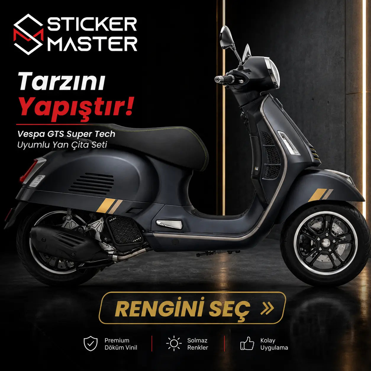 Vespa Uyumlu GTS Super Tech Uyumlu Yan Cita Seti ads