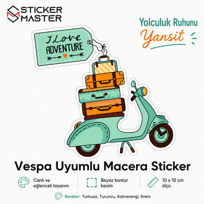 Vespa Uyumlu Macera Sticker