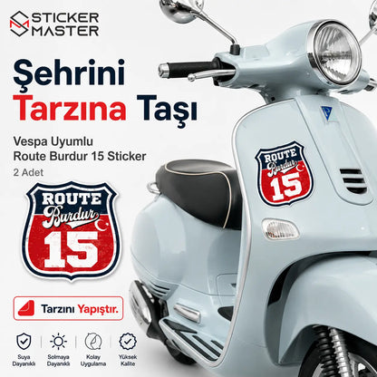 Vespa Uyumlu Route Burdur 15 Sticker-03