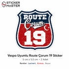 Vespa Uyumlu Route Çorum 19 Sticker