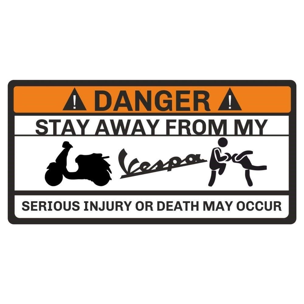 Sticker Master Vespa Don't Touch Sticker - Durable Decal for Motorcycles, Helmets, Laptops, Cars, and Vehicles - 15cm
