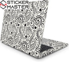 Vintage Desenli Laptop Sticker Siyah Beyaz Ornamental | Sticker Master