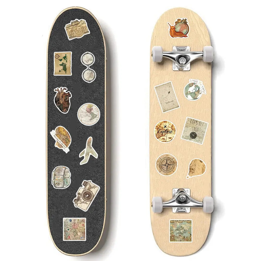 Vintage Seyahat Sticker Seti (50 Adet) Laptop Valiz Etiketi | Sticker Master - Sticker Master