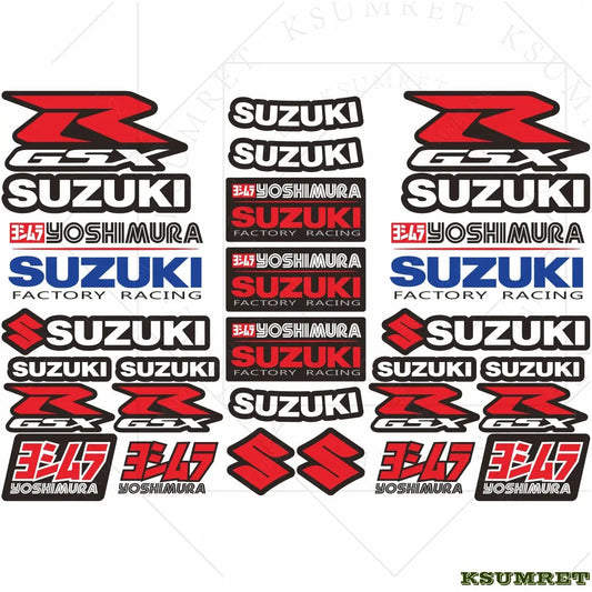 Vinyl Suzuki GSX Yoshimura Sticker Set Tank Logo | Sticker Master Sticker Master